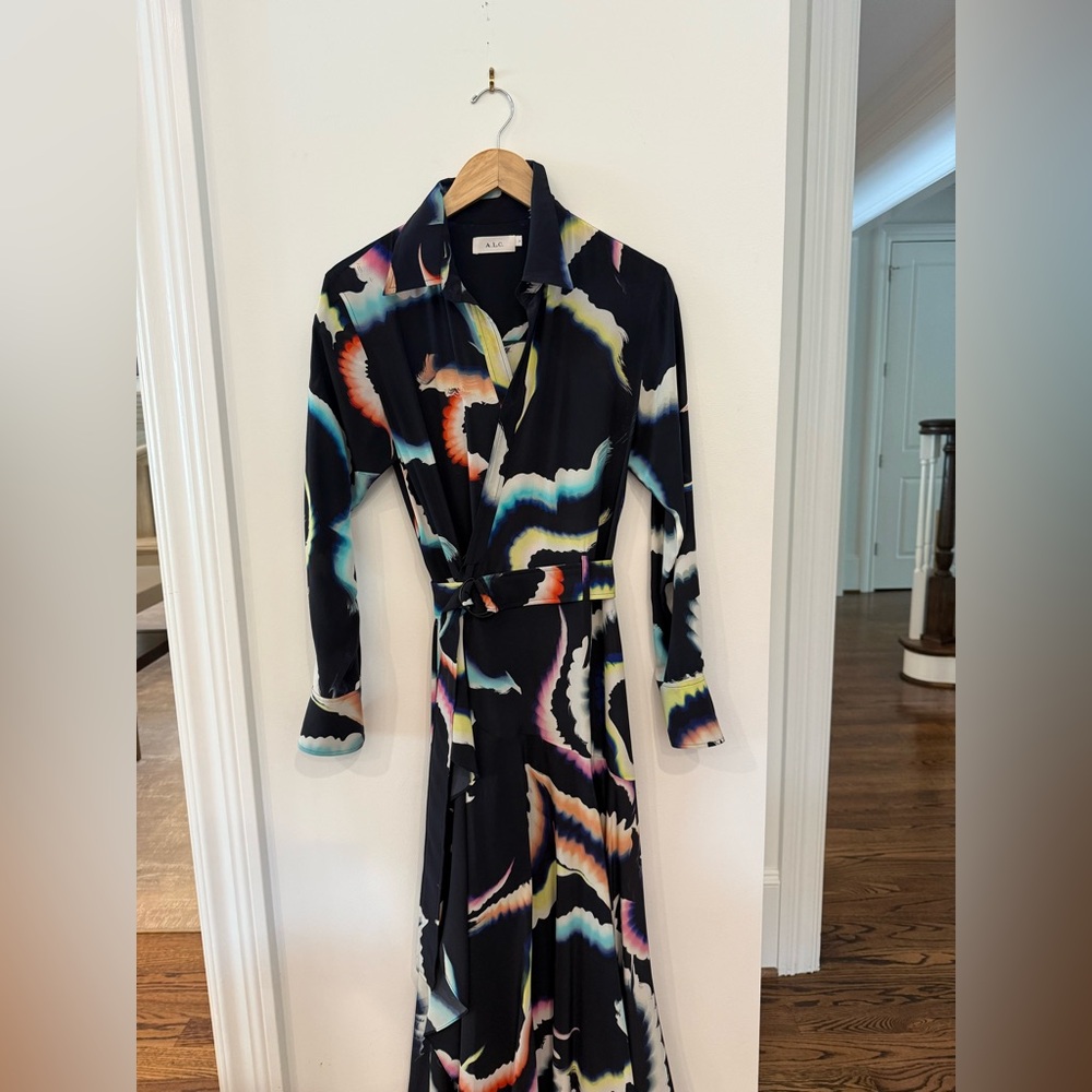 A.L.C. Multicolor Abstract Print Dress